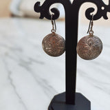 Oxidised silver, engraved danglers