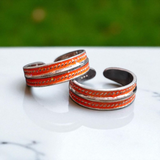 Swarnna peach enamel toe rings