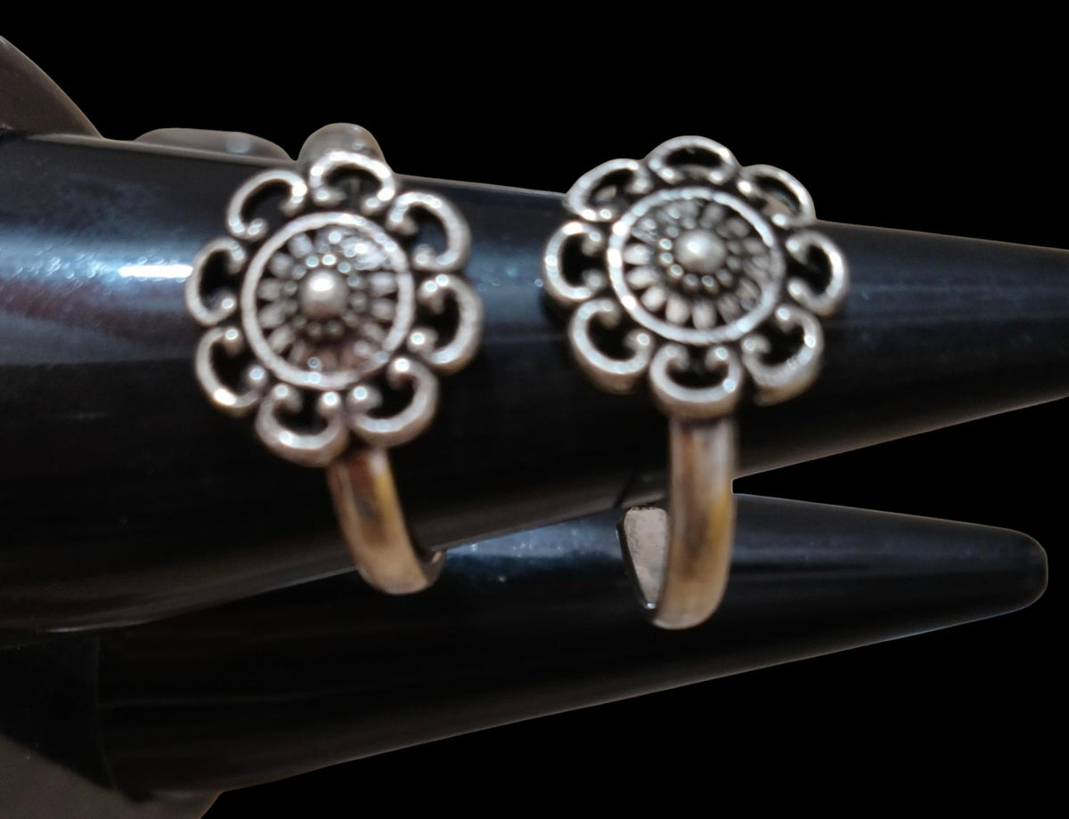 Pure silver flower toe rings